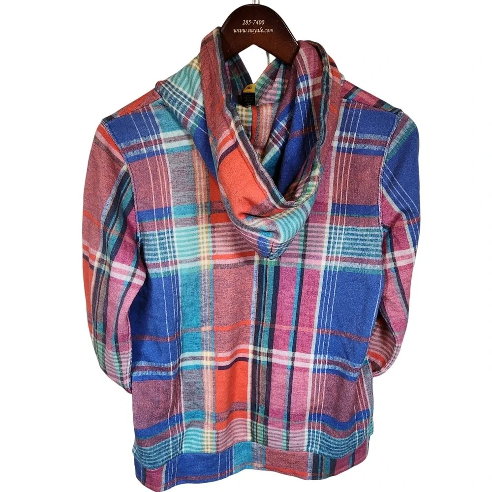 Polo Ralph Lauren Multi-Plaid Pullover Hoodie Youth XL 16 Bright Colors Girl New